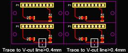 Trace to V-cut line
