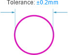 Hole size Tolerance Non-Plated