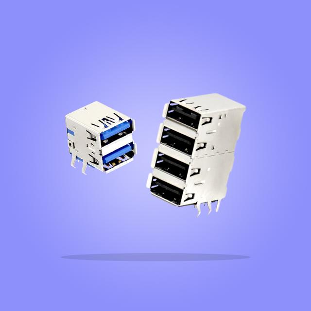 Stacked USB Connectors