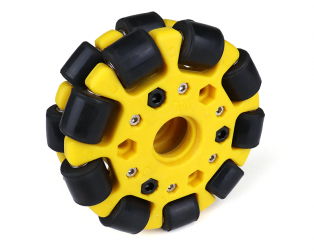 EasyMech Yellow 100mm Double Glass Fiber Omni Wheel (BEARING TYPE ROLLER) High Quality