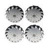 A Set Of Easymech 152Mm Aluminium Mecanum Wheels (Bearing Type Rollers)-(4 Pieces)