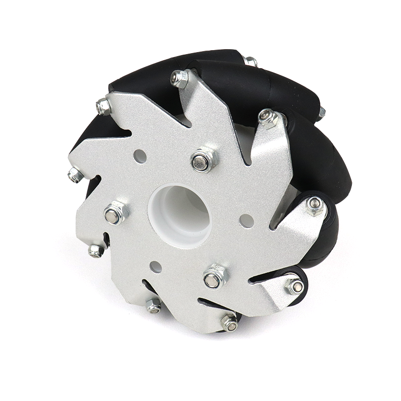 A set of 100mm Aluminium Mecanum wheels Basic (Bush type rollers)-(4 pieces)