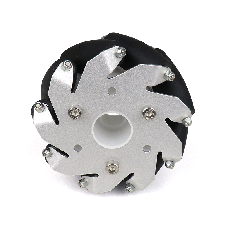 A set of 100mm Aluminium Mecanum wheels Basic (Bush type rollers)-(4 pieces)