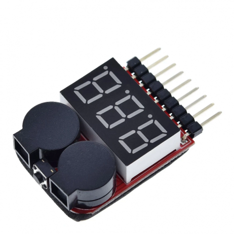Lipo Battery Voltage Checker 1S-8S With Buzzer