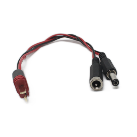 Safeconnect Nylon T-Connector Male Connector To Dc Jack Male/Female Pair Connector Battery Adapter Cable