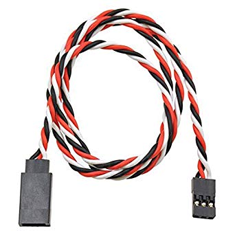 SafeConnect Twisted 45CM 22AWG Servo Lead Extention (Futaba) Cable with Hook
