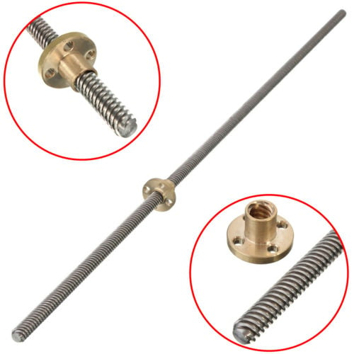 8mm 3D printer T8 Pitch 2mm Lead 8mm Length 300mm Rod Stainless Lead Screw nut