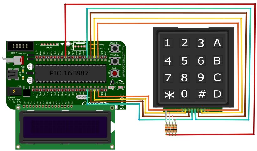 Project 17 – Interface with 4×4 keypad and 2×16 LCD - Robu ... circuit diagram of zigbee transmitter 