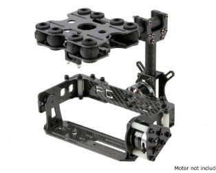 Shock Absorbing 2 Axis Brushless Gimbal Kit for Card Type Cameras - Carbon Fiber Version