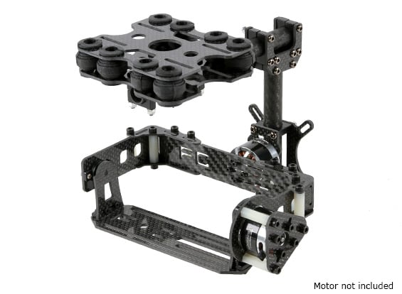 Shock Absorbing 2 Axis Brushless Gimbal Kit for Card Type Cameras - Carbon Fiber Version