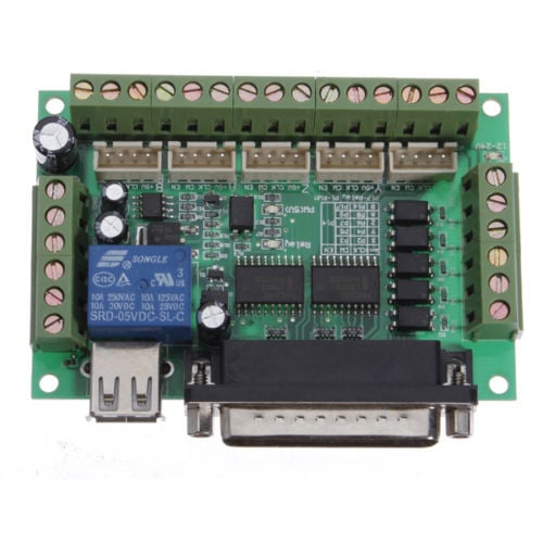Mach3 Interface Board Cnc 5 Axis With Optocoupler For Stepper Motor Driver And Usb Cable