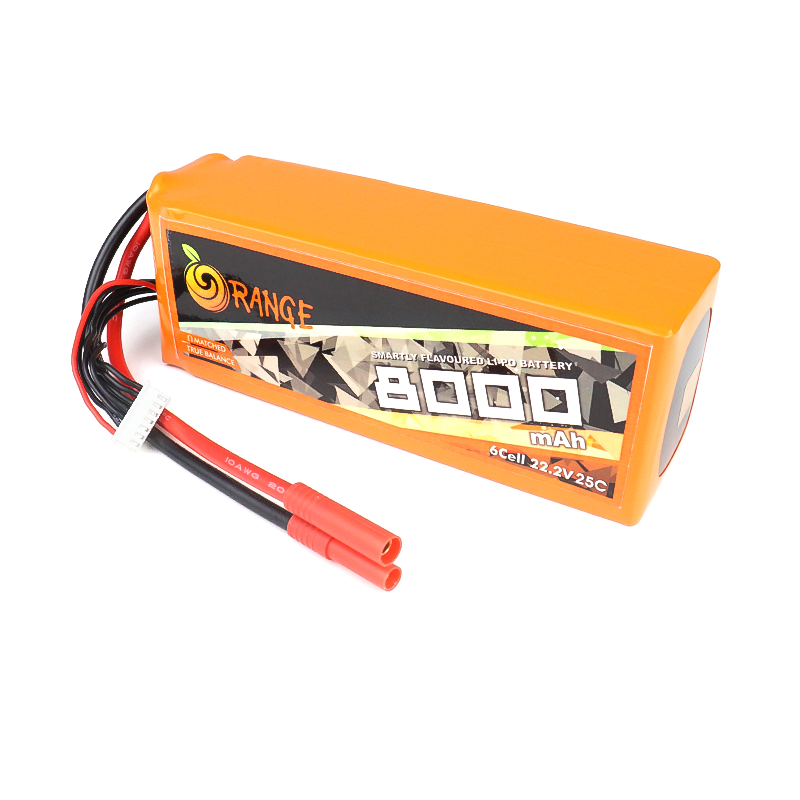 Orange 8000mAh 6S 25C/50C Lithium polymer battery Pack (LiPo)