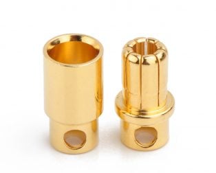 8mm Gold Plated Bullet Connector Male-Female Pair