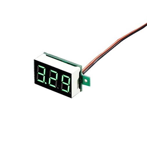 DC 3.6-28V 2 wire Green LED display digital voltage Voltmeter Panel (Robu.in)
