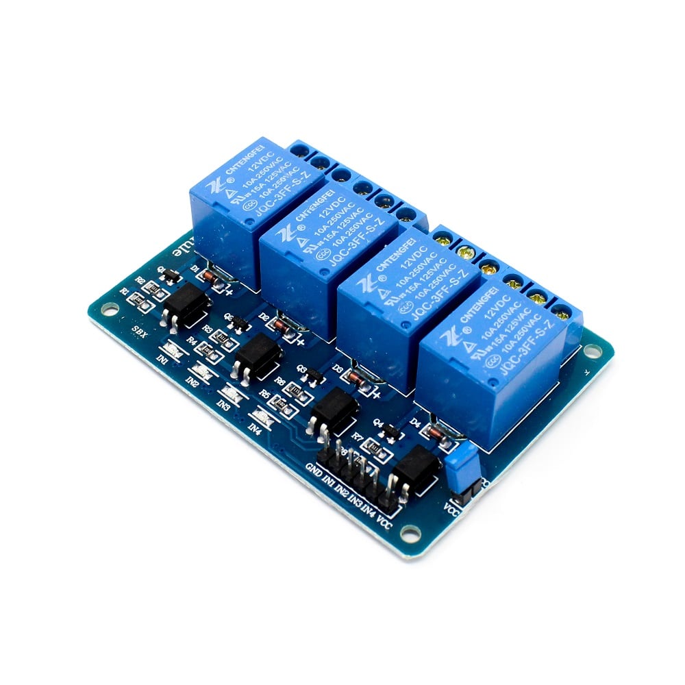 4 Road/Channel Relay Module (with light coupling) 12V - Robu.in