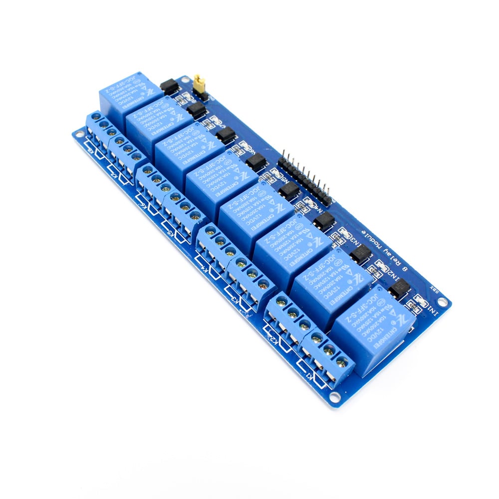 8 Road/Channel Relay Module (With Light Coupling) 12V - Robu.in