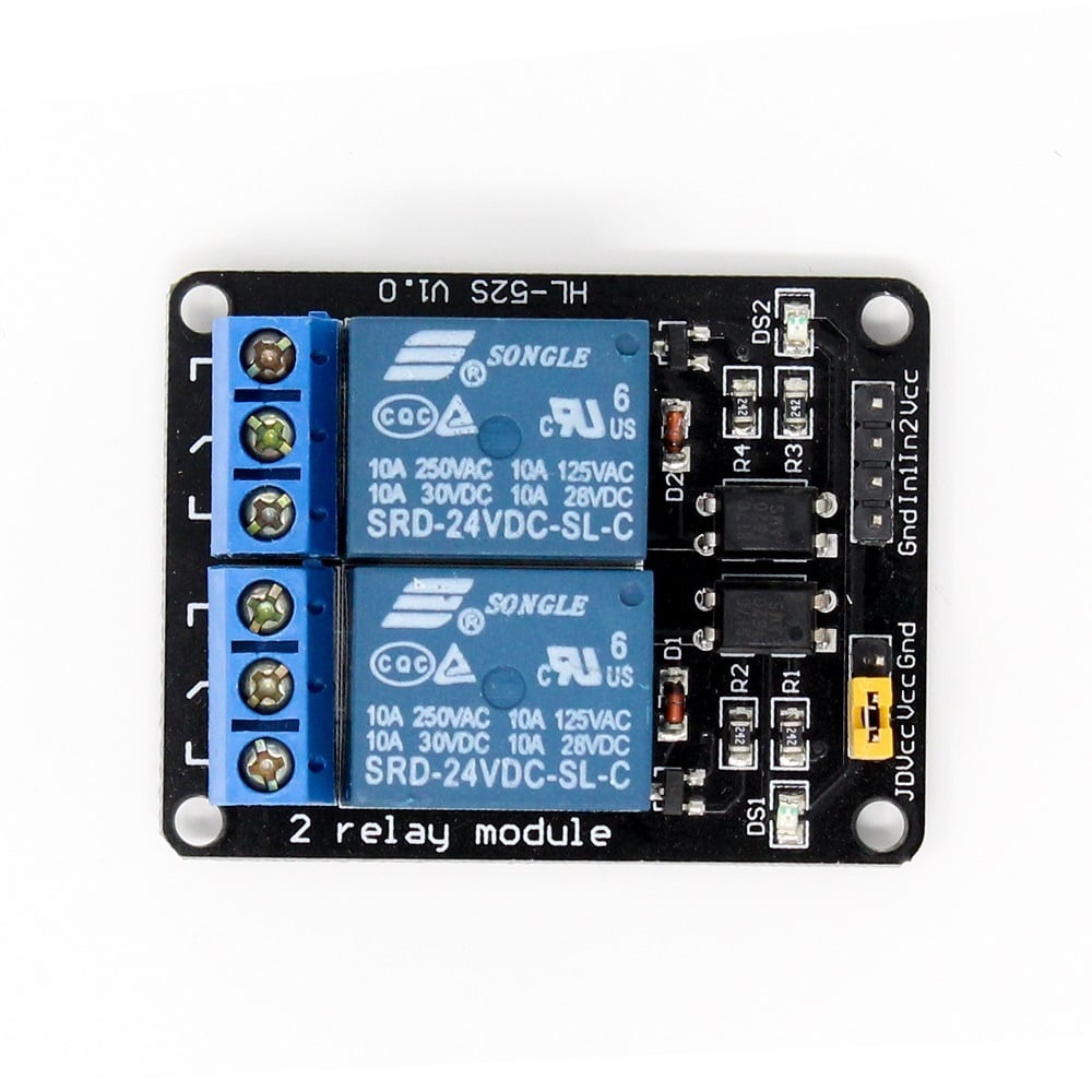 2 Road/Channel Relay Module (With Light Coupling) 24V - Robu.in
