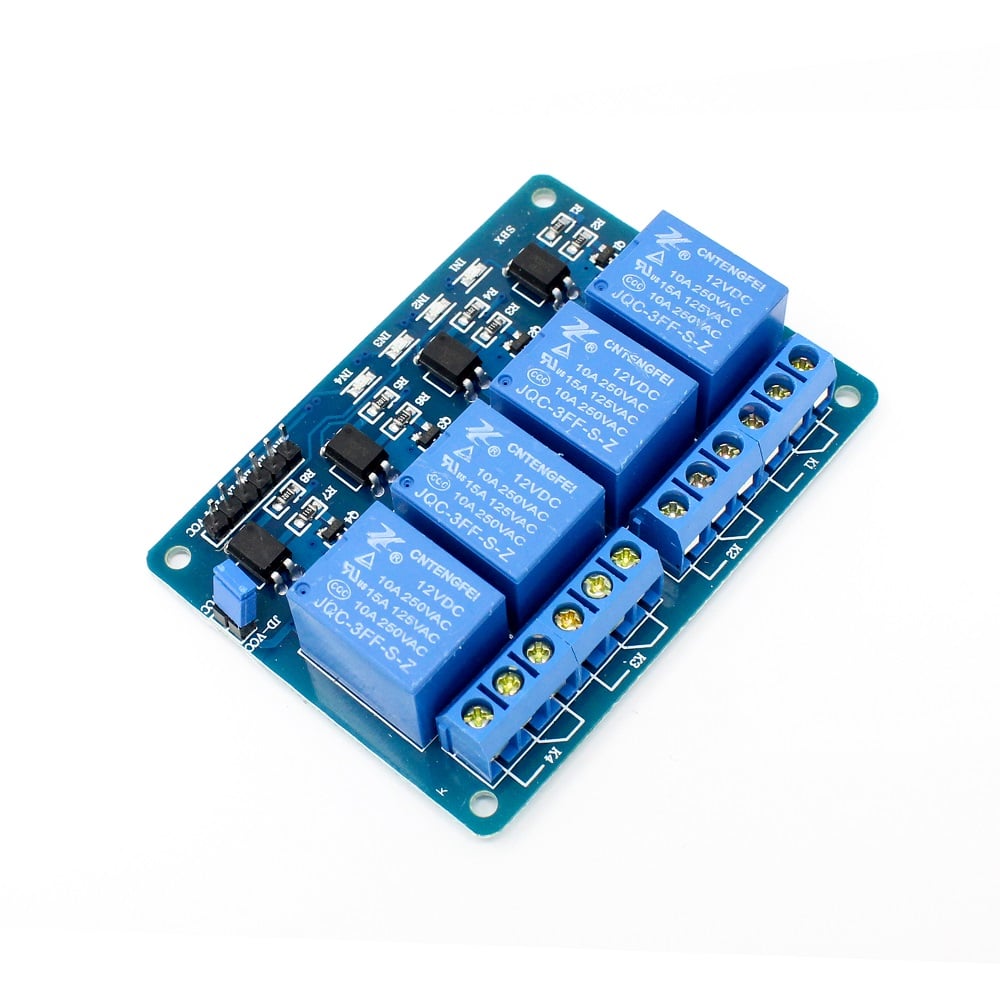 4 Road/Channel Relay Module (with light coupling) 12V - Robu.in