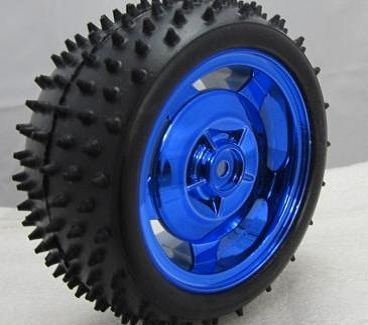 85Mm Large Robot Smart Car Wheel 38Mm Width Surface Blue