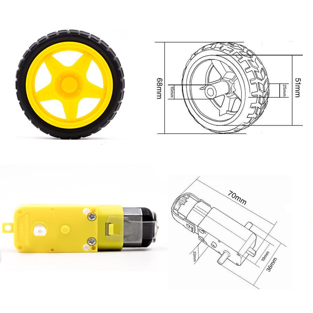 Motoréducteur pour roue jaune 