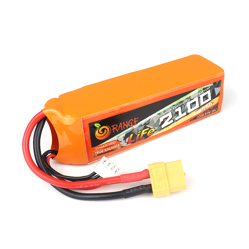 Orange Li-Fe 2100Mah 3S 30C/60C Lithium Iron Phosphate Battery Pack (Lifepo4)