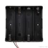 Black Plastic Storage Box Case Holder For Battery 4 X 18650 Cell Box, Without Cover (Robu.in)