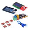 Ramps 1.4 3D Printer Controller+Arduino Mega2560 With Cable+5Pcs A4988 Driver With Heat Sink+Lcd 2004 Display Kit (Robu.in)
