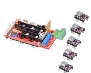 RAMPS 1.4 3D Printer Controller+5Pcs DRV8825 Driver With Heat Sink Kit (Robu.in)