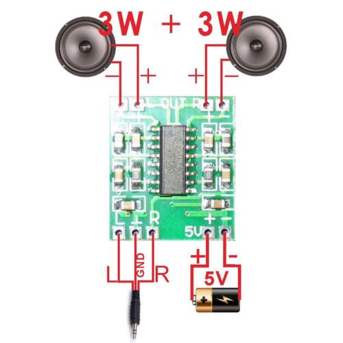 Dual Channel Stereo, High Output Power (3 W + 3 W Power @ 5V And 4 Ohms Load). Good Sound Quality. Double Panel Wiring Solves Crosstalk. Super Mini Design Allows It To Be Easily Placed In A Variety Of Digital Products. 3W Output At 10% Thd With A 4Ωload And 5V Power Supply. Filterless, Low Quiescent Current And Low Emi. Superior Low Noise. Short Circuit Protection. Thermal Shutdown Application : Bluetooth Stereo Audio Hands-Free/Headsets In Robots That Speak Or Generate Sounds To Indicate Activities Portable Speakers Lcd Monitors / Tv Projectors Arduino Or Raspberry Pi Game Machines Speaker Phones