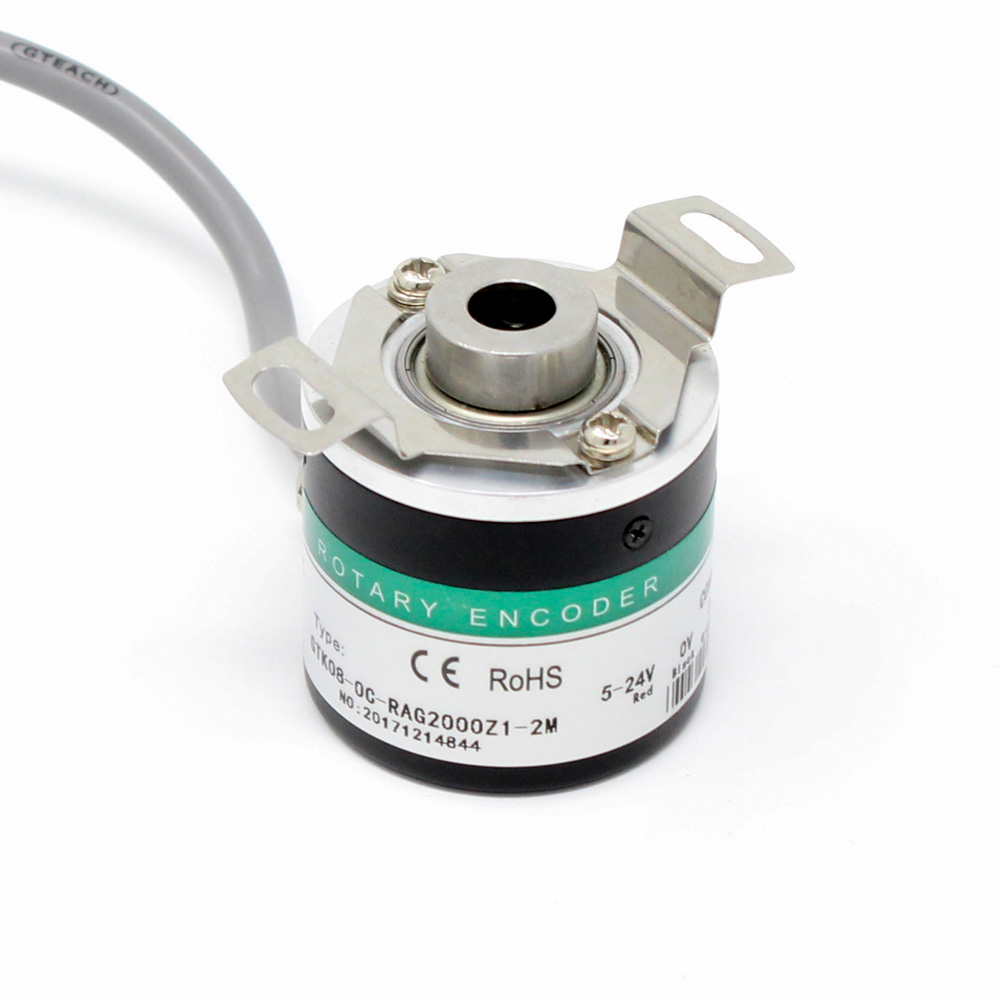 Zkp3808 2000 Ppr Hollow Shaft Abz 3-Phase 5-24V Incremental Photoelectric Rotary Encoder