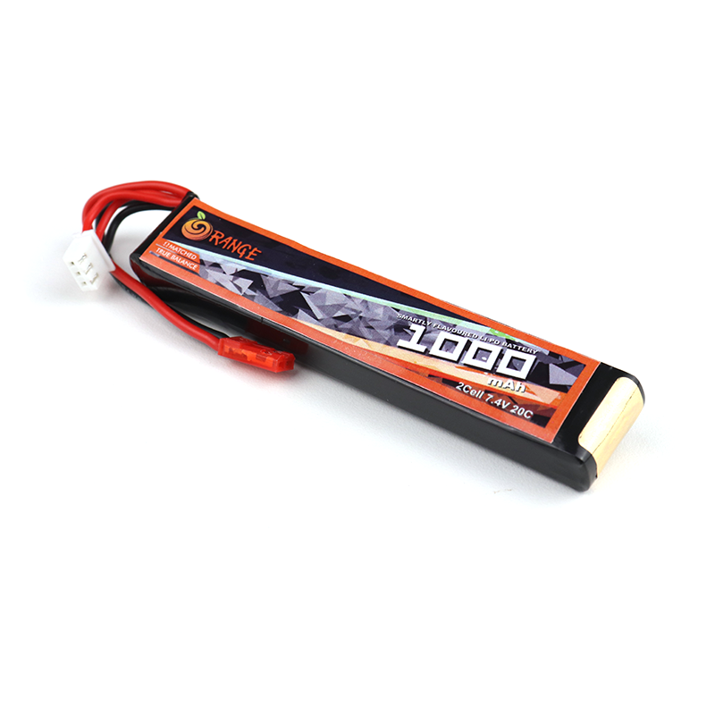 Orange 1000mAh 2S 20C/40C (7.4v) Lithium Polymer Battery Pack (Lipo)