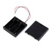 Black Plastic Storage Box Case Holder For Battery 4 X Aa Cell Box With On/Off Switch And Cover (Robu.in)