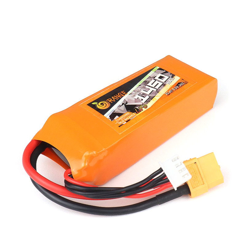 Orange Li-Fe 1450mAh 3S 30C/60C Lithium Iron Phosphate Battery Pack (LiFePO4)