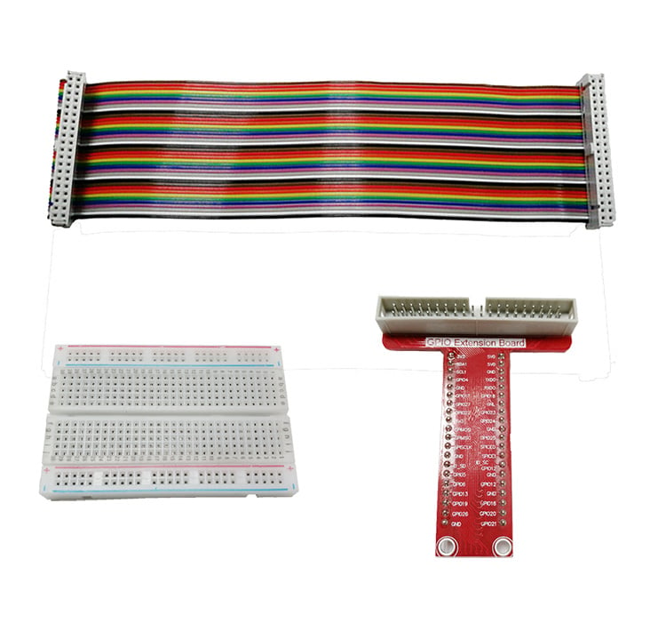 T Type GPIO Breakout board with 40 pin Cable and 400 holes Breadboard for Raspberry Pi 3 Model B/B+