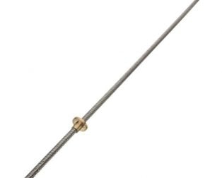 600mm Trapezoidal Lead Screw 8mm Thread 2mm Pitch Lead Screw with Copper Nut (Robu.in)
