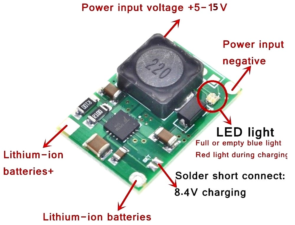 TP5100 4.2v and 8.4v Dual OneTwo Battery Protection Board