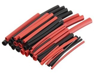 A Set of 150mm Long Heat Shrink Sleeve (1mm to 5mm) Red and Black Industrial Grade WOER (HST)
