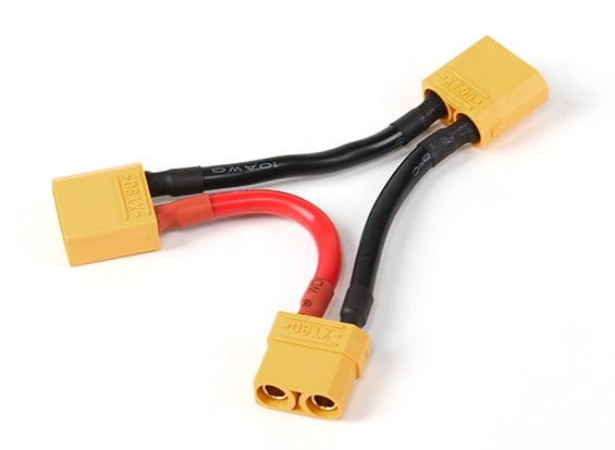 SafeConnect XT90 Battery Harness 10AWG for 2 Packs in Series