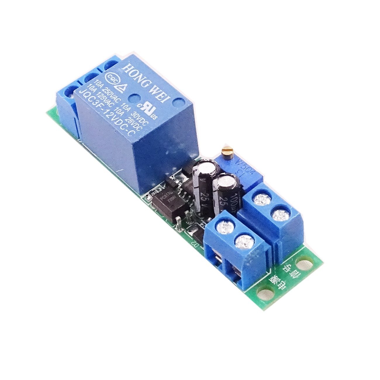 DC 12V Switch Delay-Relay Module with Adjustable Delay Time 0~25 Second Signal Triggering Switch Module