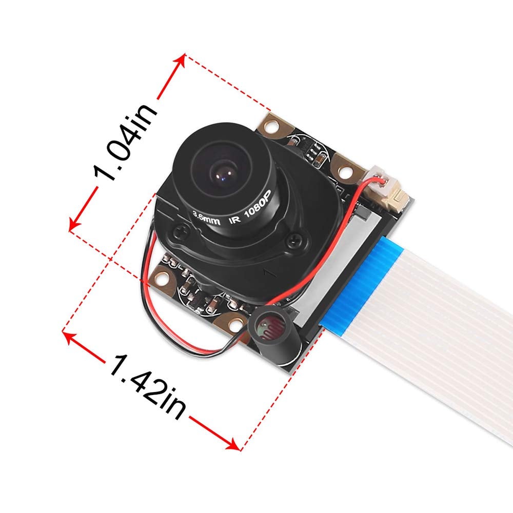 ASHATA Raspberry Pi 3 2 Model B Camera Module with Automatic IR-CUT Night Vision Camera Module Board 5MP OV5647 Sensor 1080p HD Webcam for Raspberry Pi 2/3 Model B 