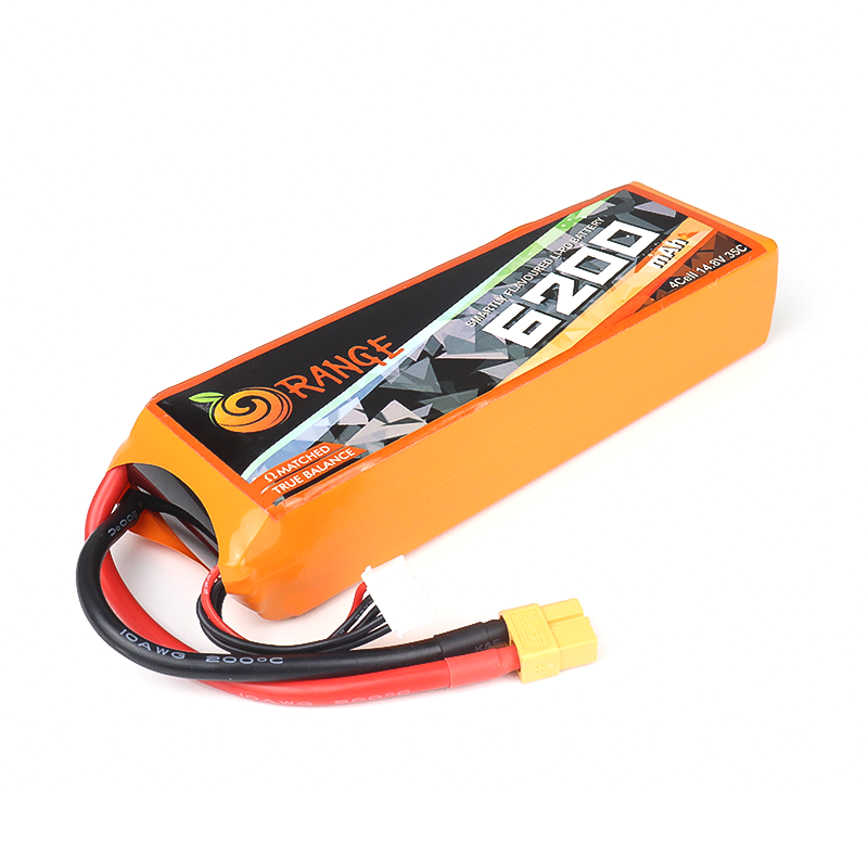 Orange 6200 mAh 4 Cell 35C/70C (14.8V) Lithium Polymer Battery Pack (Lipo)
