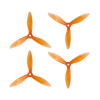 Orange Hd Propellers 5149(5.1X4.9) Tri Blade Flash Propellers 2Cw+2Ccw 2 Pair-Tranparent Orange