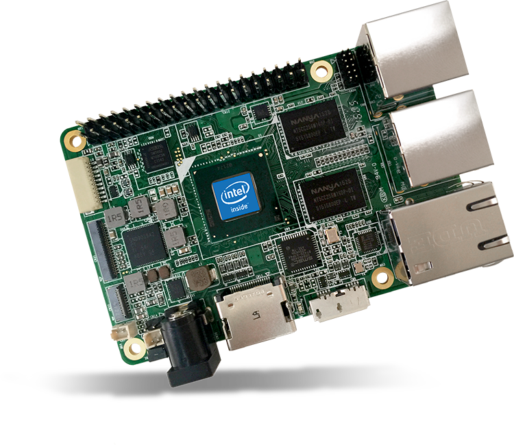 AAEON UP-CHT01-A20-0432-A11 32 GB eMMC UP-Board mit z8350 CPU 4 GB RAM passiver Kühlkörper 