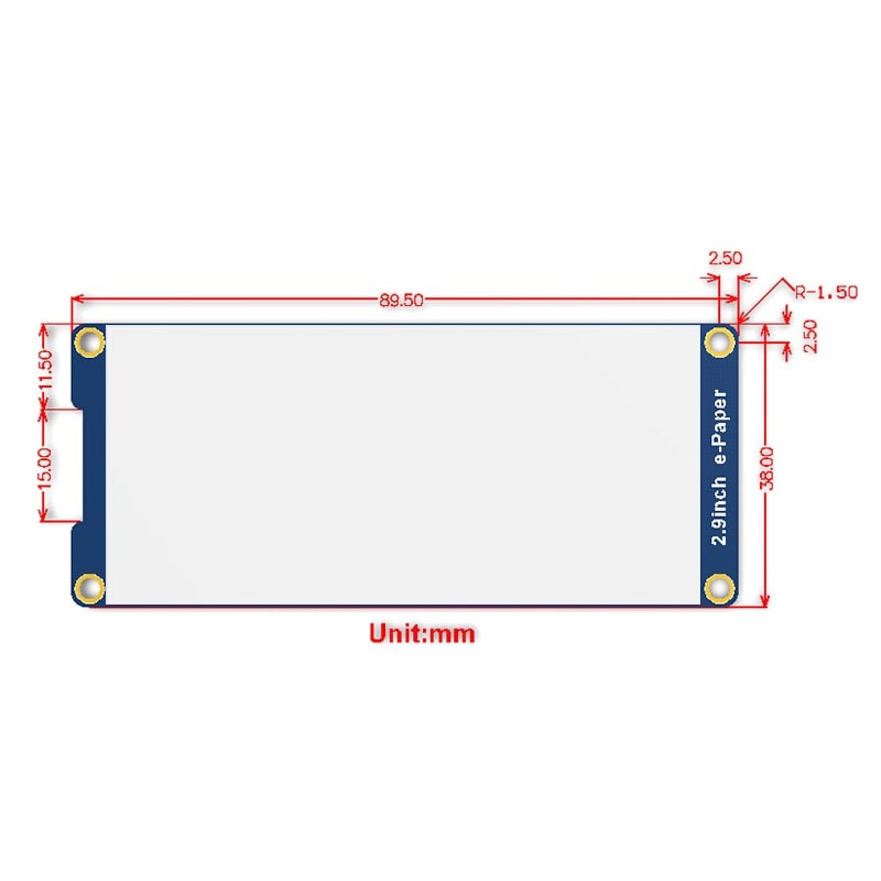 2.9 Inch E-Ink Paper Display Module With Spi Interface