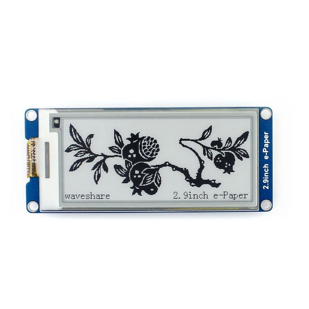 296x128 Resolution 2.9 inch E-Paper Display Panel Module 3.3v E-Ink Electronic Screen SPI Interface with Embedded Controller Support Partial Refresh for Raspberry Pi/Arduino/Nucleo 