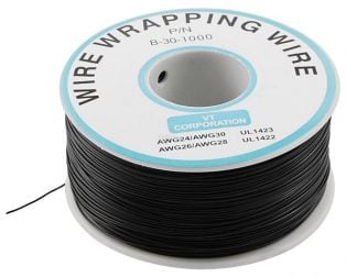 230m PN B-30-1000 Insulated PVC Coated 30AWG Wire Wrapping Wire-Black