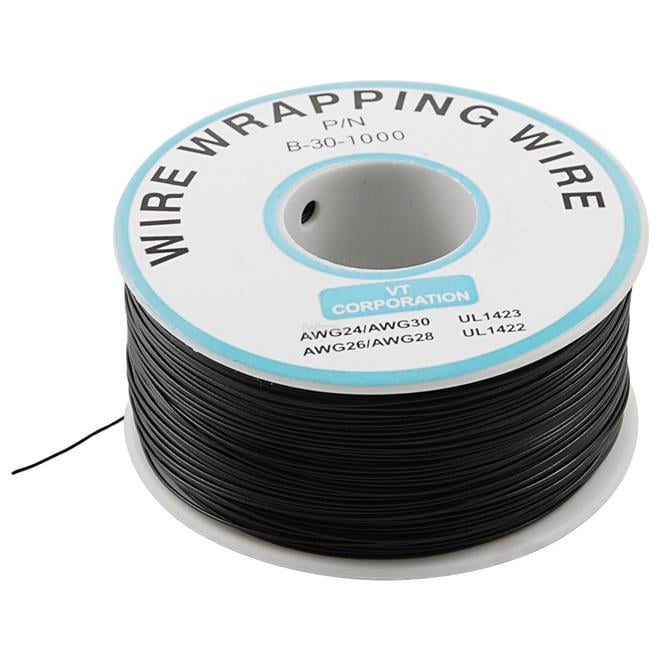 230m PN B-30-1000 Insulated PVC Coated 30AWG Wire Wrapping Wire-Black