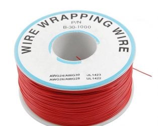 230m P/N B-30-1000 Insulated PVC Coated 30AWG Wire Wrapping Wire-RED