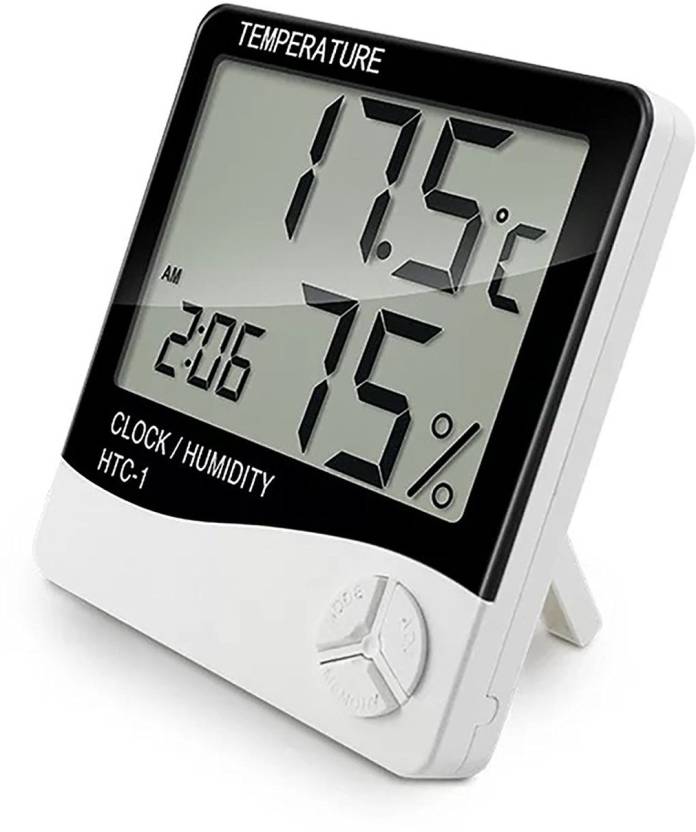 Luckiests HTC-1 Température hygromètre 24 Heures Horloge Température Humidité Testeur Détecteur-Top Stand Bureau 