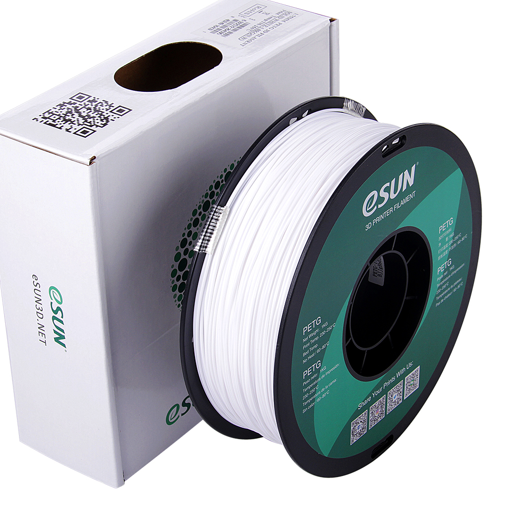 Buy 1.75mm eSun PETG Filament - 1kg - Solid White Online at Best Price